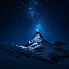 Mountain Peak Starry Night