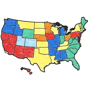 United States Map Art