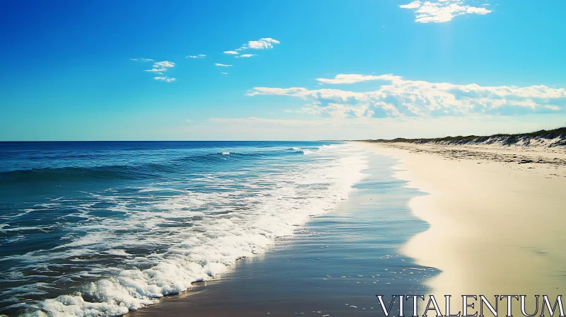 Seascape with Waves and Blue Sky AI Image