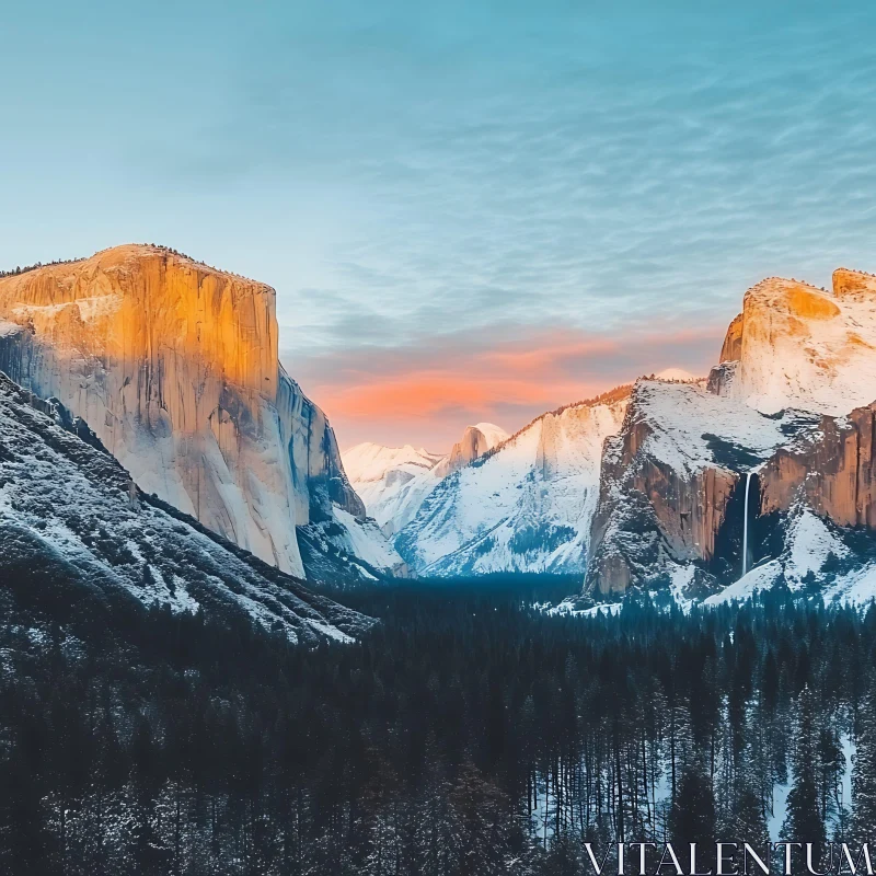 Winter Mountain Landscape AI Image