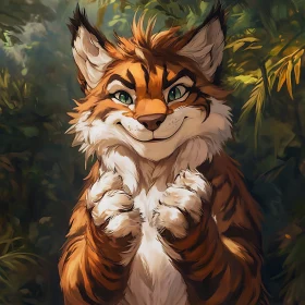 Anthropomorphic Tiger with a Warm Smile