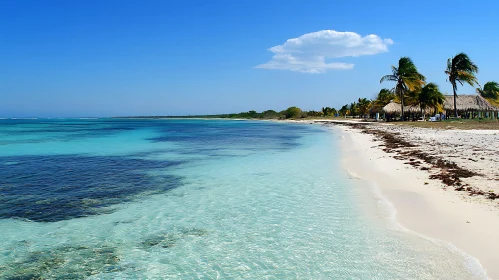 Tropical Beach Paradise with Palm Trees