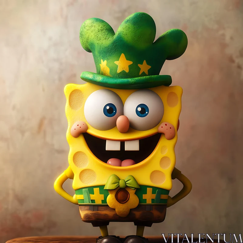 AI ART Spongebob Celebrates St. Patrick's Day