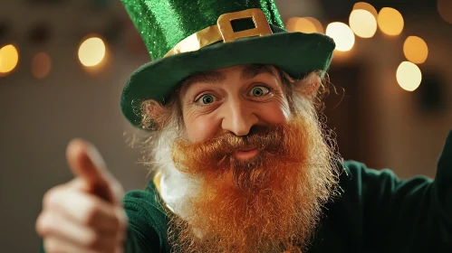 Joyful Leprechaun with Ginger Beard