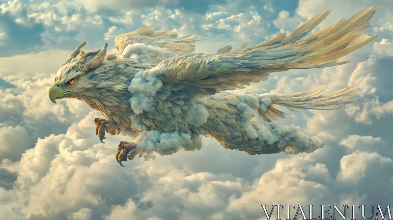 AI ART Cloud Griffin in the Sky