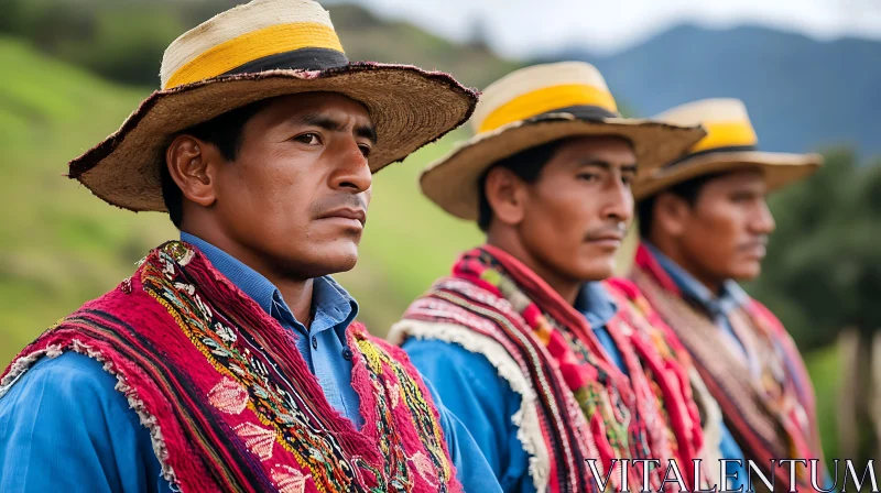 AI ART Andean Men in Traditional Dress