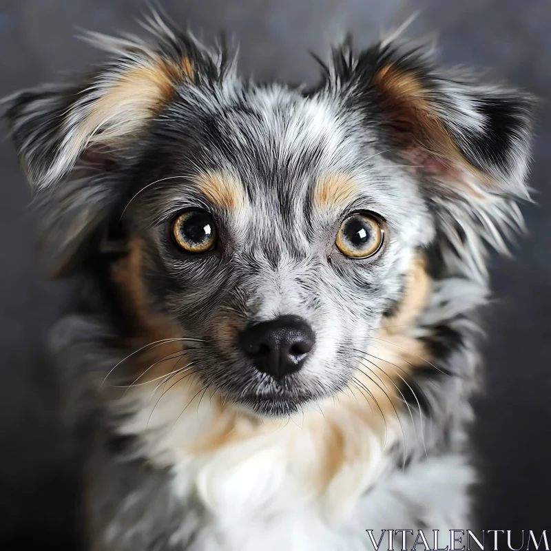 Expressive Dog Portrait with Textured Fur AI Image