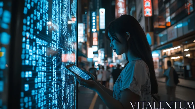 City Lights and Digital Interface AI Image