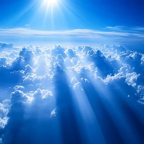 Heavenly Clouds with Sun Rays