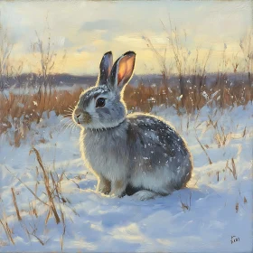 Rabbit in Winter Wonderland
