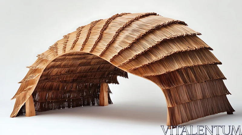 Wooden Wave Structure AI Image