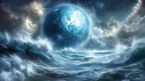 Ocean Planet Stormy Night