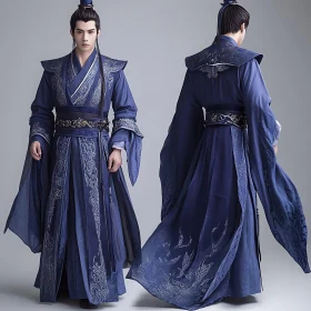 Man in Blue Chinese Hanfu