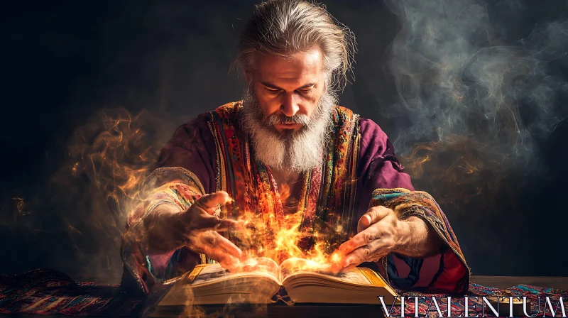 AI ART Mystical Incantation: Wizard Casting a Spell