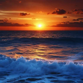 Ocean Sunset with Waves