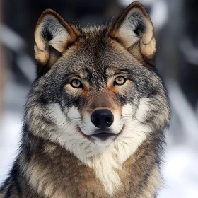 Close-up of a Wild Wolf