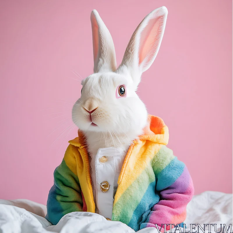 AI ART Rabbit Portrait with Colorful Outfit