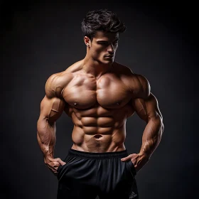 Muscular Man Portrait in Athletic Attire