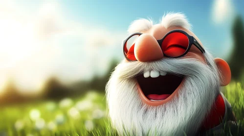 Smiling Character with Red Glasses