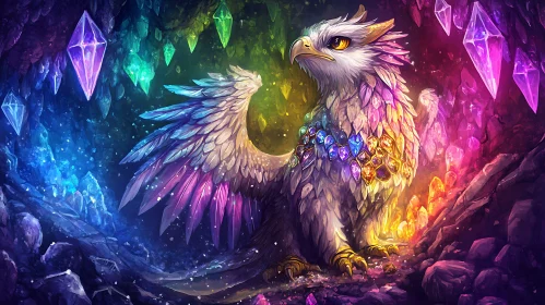Griffin with Crystals, Fantasy Character