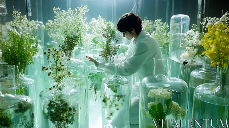 AI ART Floral Study in Scientific Environment