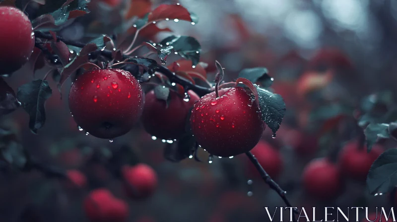 Apples on a Rainy Day AI Image