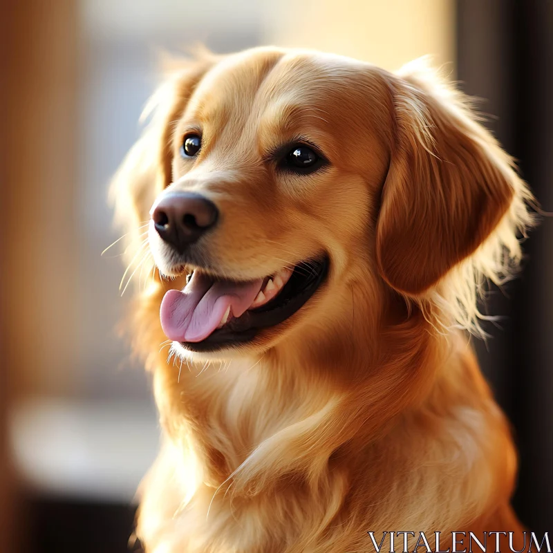 Golden Retriever Close-Up AI Image