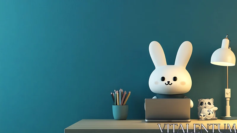 AI ART Cute Rabbit at Work