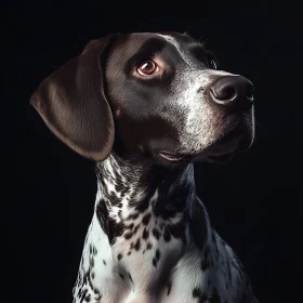 Elegant Canine Close-Up on Dark Background