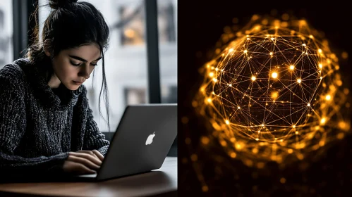 Digital Connection: Woman and Network