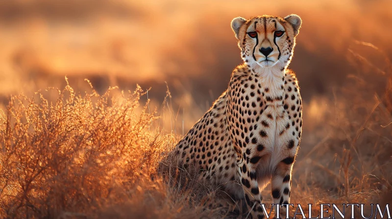 African Cheetah in Natural Habitat AI Image