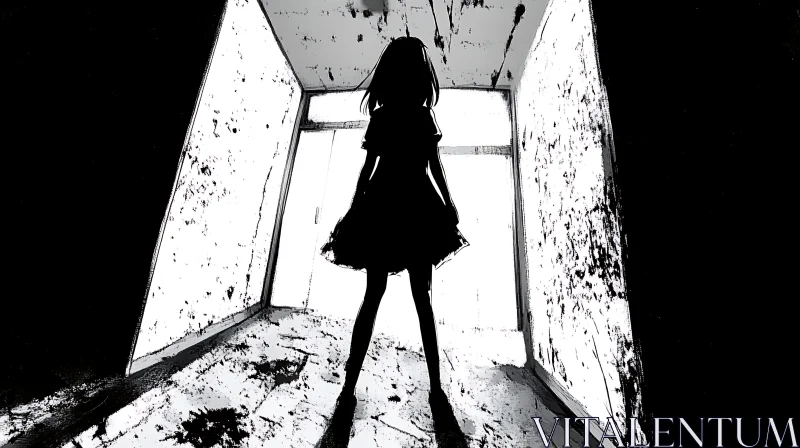 Mysterious Silhouette of a Girl AI Image