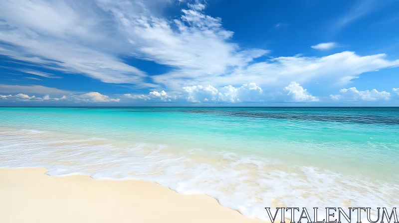 AI ART Coastal Paradise: Azure Waters and White Sands