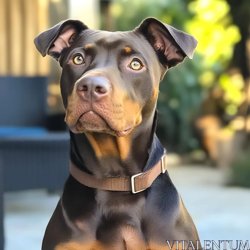 Close-Up of Brown Dog with Intriguing Eyes AI Image