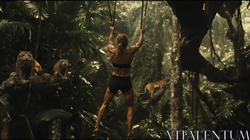 Wilderness Workout: Woman's Jungle Gym AI Image