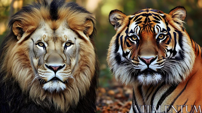 Majestic Lion and Tiger Duo AI Image