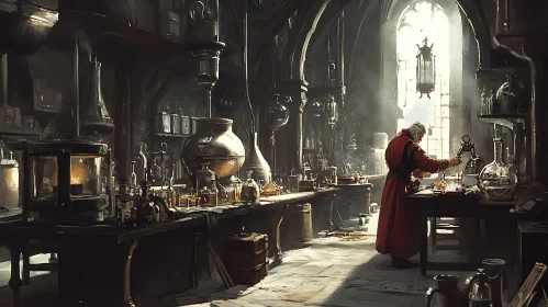 Old Science Laboratory with Alchemist