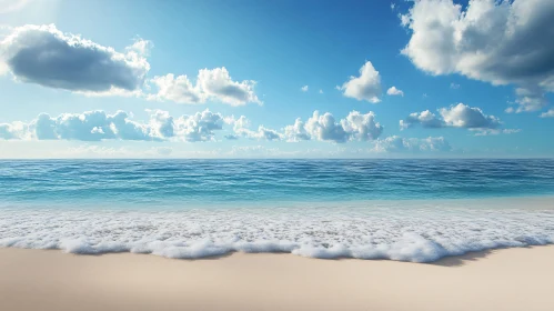 Calm Ocean Scenery with Blue Sky