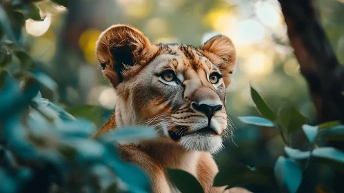 Lioness among the leaves