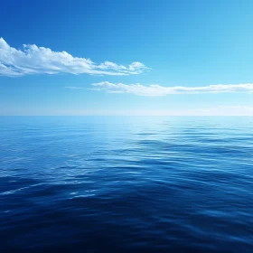 Peaceful Seascape with Clear Horizon