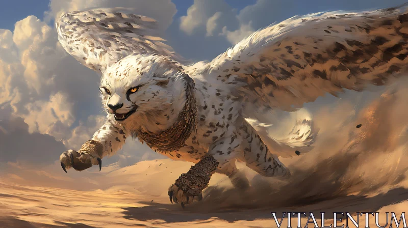 Soaring Cheetah with Wings Artwork AI Image