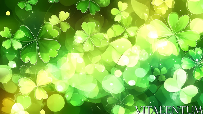 Green Shamrock Abstract Art AI Image