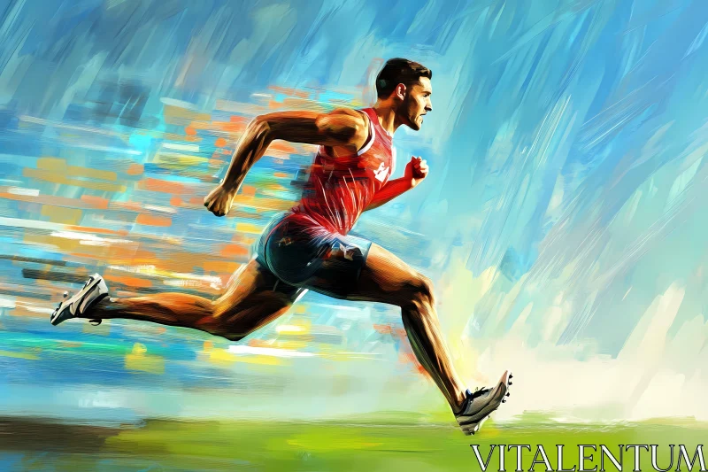 Energetic Runner Capturing the Essence of Speed AI Image