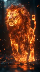 Lion Ablaze: A Fiery Majesty