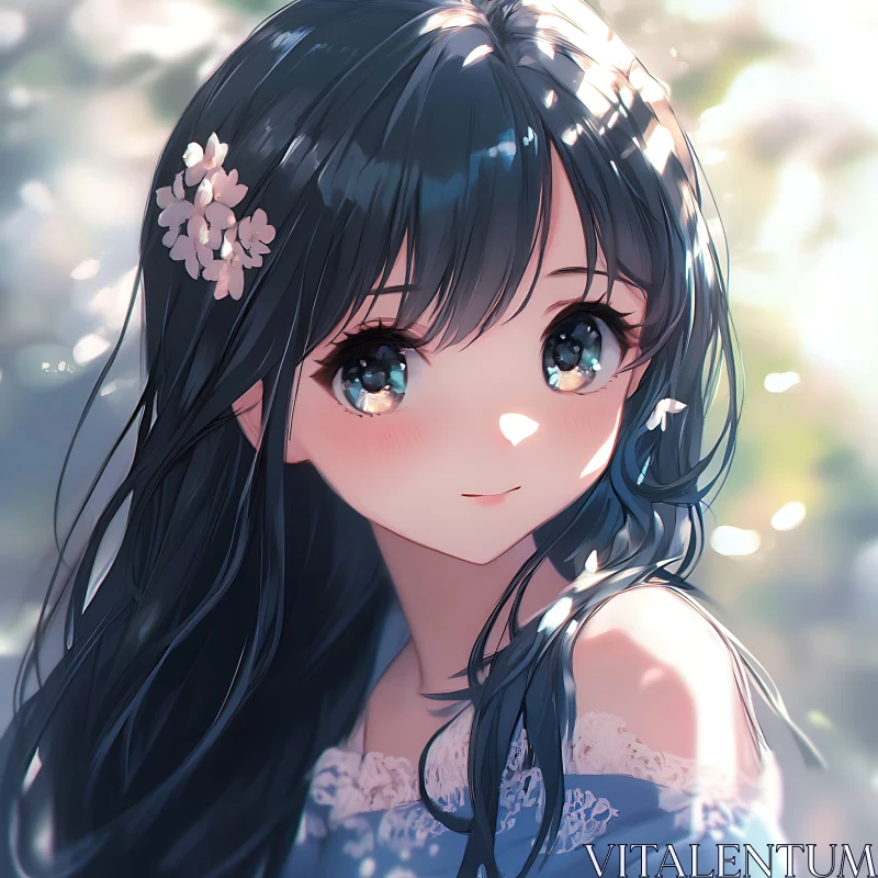 AI ART Innocent Anime Portrait with Graceful Details