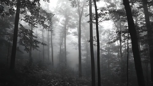 Foggy Woodland Scene