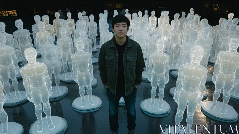 AI ART Translucent Figures Art Installation