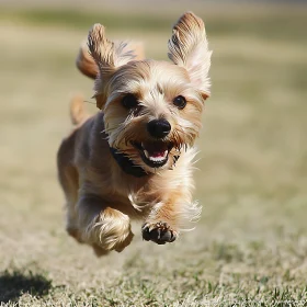 Playful Dog in Mid-Air