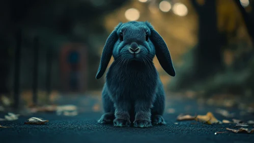 Gentle Gaze of a Blue Rabbit