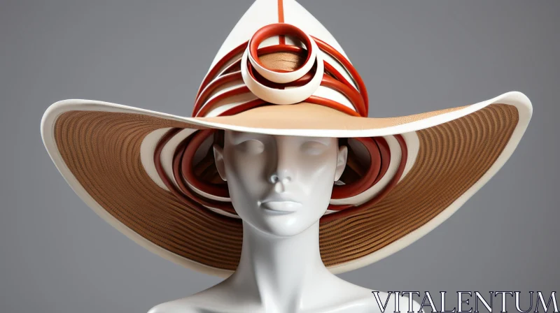 Exquisite 3D Orange and Brown Hat Sculpture | Precise Nautical Detail AI Image